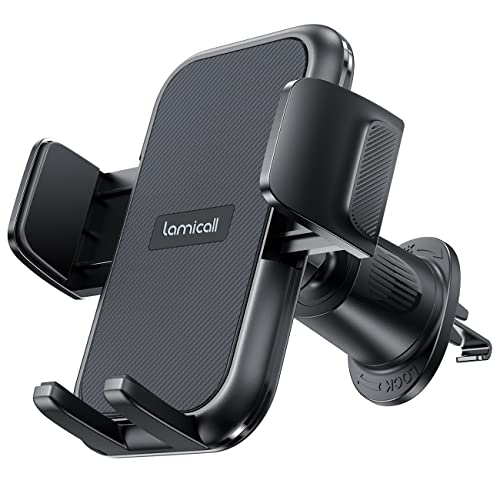 2026 Wider Clamp & Metal Hook Car Phone Holder Vent Accessories (NEW Upgraded - Dark Grey)