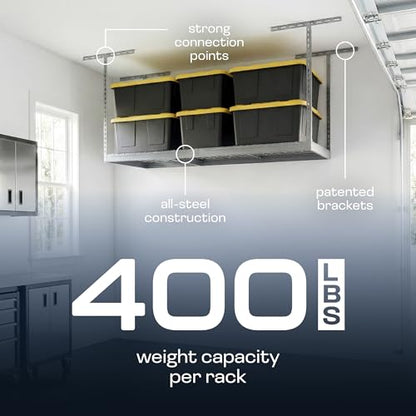 MonsterRax 3x6 Overhead Garage Storage Rack (Hammertone / 12"-21")