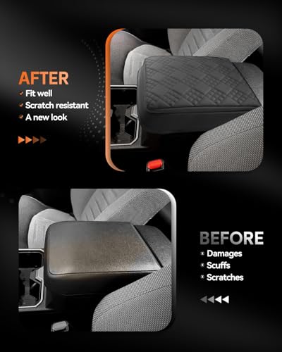 for 2025 2026 Toyota 4Runner Center Console Cover Armrest Box Cover for 4Runner (Toyota 4Runner Thickened Black Leather Square)