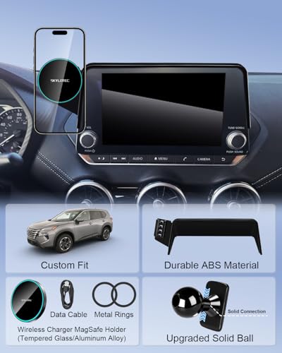 Magnetic Charger Phone Holder for Nissan Rogue SV 2021 (Magnetic Wireless Charger / 21-26 Rogue/20-25 Sentra/19-25 Altima | 8-Inch)