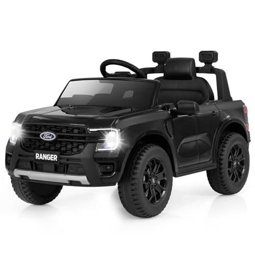 Ride On Car 12V Licensed Ford Ranger Electric Vehicle for Kids (Black / 41.5” x 25” x 24”)