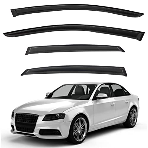 4pcs Window Visors Rain Guards for 2009 (2009-2016 B8 A4/A4 Quattro/S4)