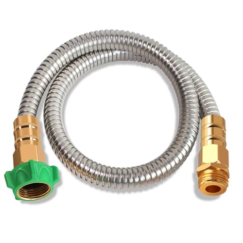 Metal Short Garden Hose 2 ft (2 Feet / Style A)