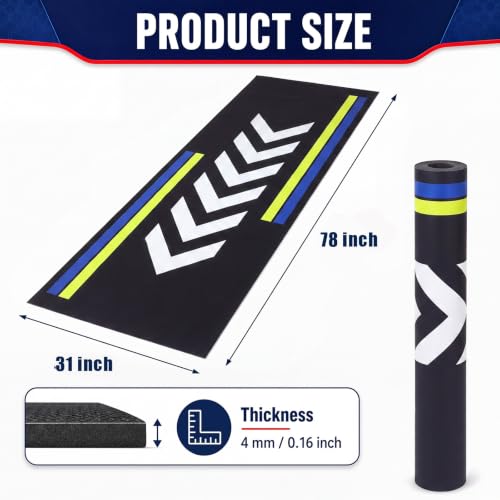 Motorcycle Garage Mat Non Slip (Arrow Style / 78 X 31 Inch)