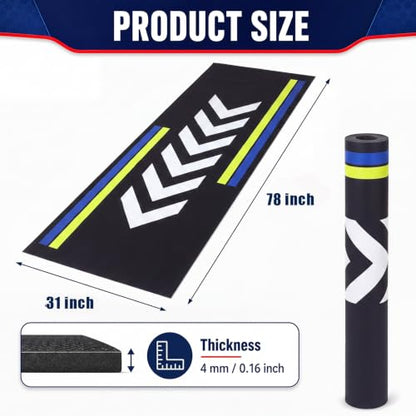 Motorcycle Garage Mat Non Slip (Arrow Style / 78 X 31 Inch)