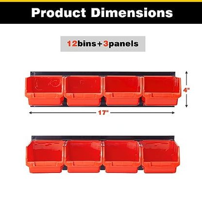 Wall Mounted Storage Bins (Orange)