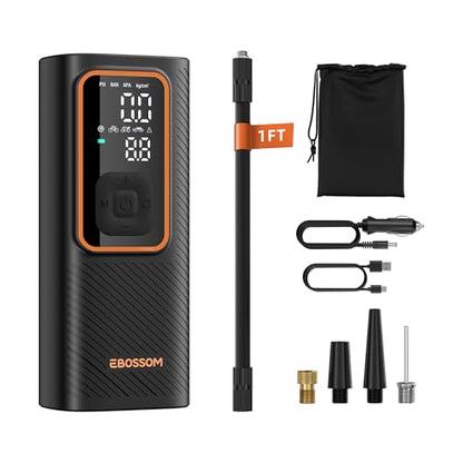 Tire Inflator Portable Air Compressor (Black & Orange)
