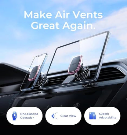 Magnetic Phone Holder for Car Phone Holder with Upgraded Clip (Pink)