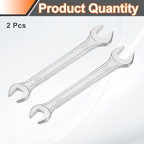 2pcs Double Open End Wrench 9mm x 11mm Metric 15 Degree Offset Angle Small Flat Head Wrench Galvanizing Open Ended Spanner for Automotive Repair Furniture Assembly (9mm x 11mm)