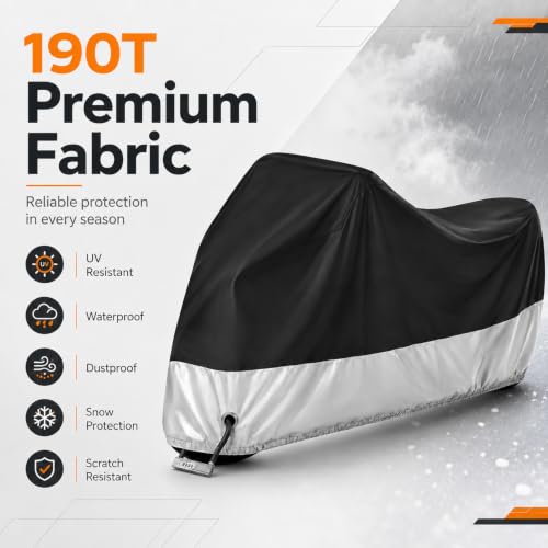 Motorcycle Cover Waterproof Outdoor with Lock (us-2xl)