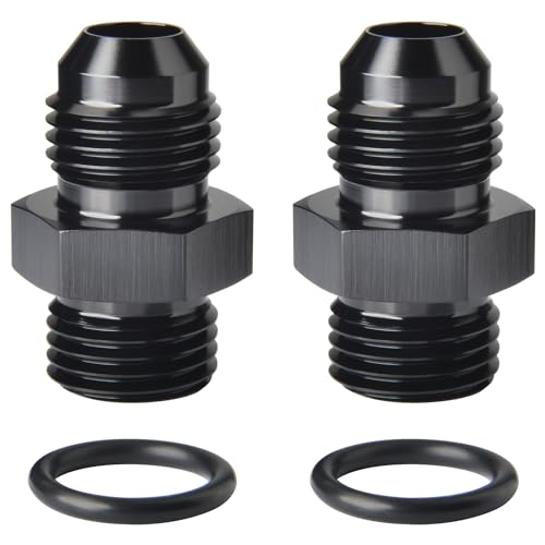 6AN Male Flare to 6AN ORB O (6AN to 6AN ORB / Black - 2PCS)