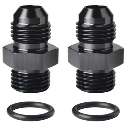 6AN Male Flare to 6AN ORB O (6AN to 6AN ORB / Black - 2PCS)