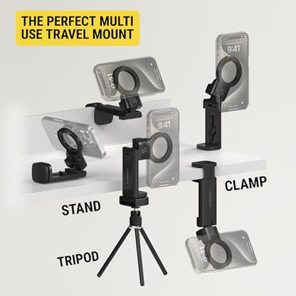 SMSTRVL MagSafe Airplane Phone Holder Mount (Travel / Desk / Office / 1 Pack / Black)
