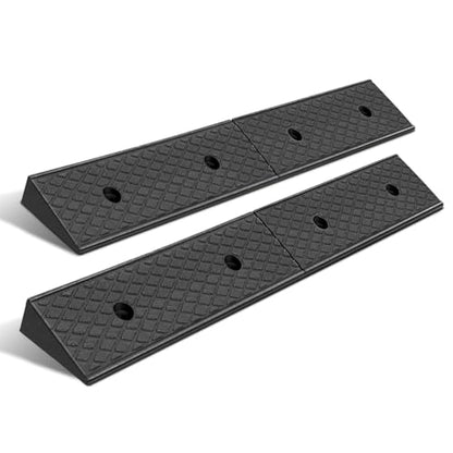 2pcs 2.1" Rise Rubber Curb Ramp Heavy Duty Loading Driveway Ramp Threshold Ramps 38.6" W x 5.9" D x 2.1" H for Loading Dock (2.1 in 2pcs)