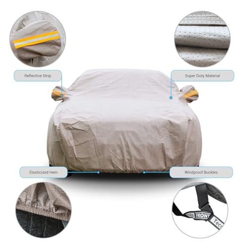 Thick Shell Car Cover Super Breathable (Brown / 3XL: for Sedan (Length 170"-190"))