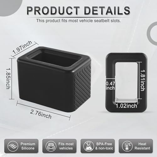 2PCS Seat Belt Buckle Holder (Black)