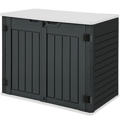 Horizontal Shed with Padlock Latch (Dark Gray)