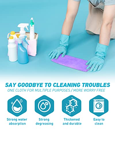 Microfiber Cleaning Cloth (24-Pack (13"x13"） / Purple)