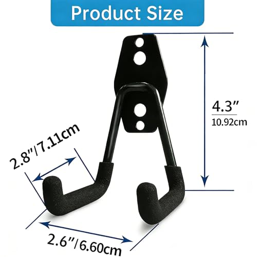 2 Pack Garage Storage Utility Hooks (Matte Black)