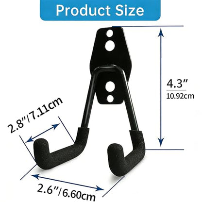 2 Pack Garage Storage Utility Hooks (Matte Black)