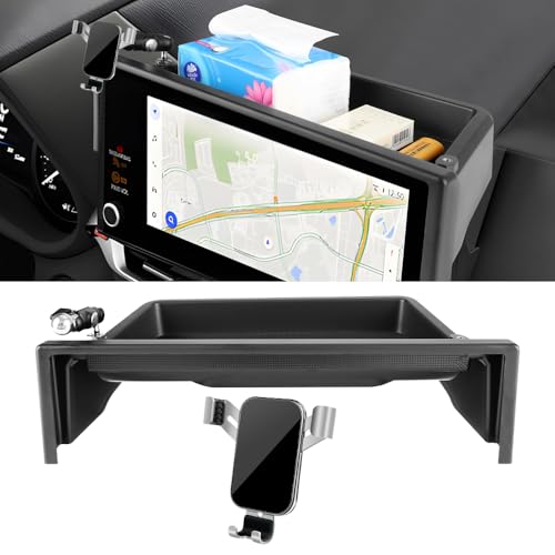 Car Phone Holder Center Console Organizer Tray for Toyota Sienna 2025 2026 [ 12.3 inch Touch Screen ]Auto Interior Accessories Best Cell Phones Mount Mobile CellPhone Stand Dashboard Storage Accessory ([Tray&phone holder]for Toyota Sienna 25-26[12.3in])