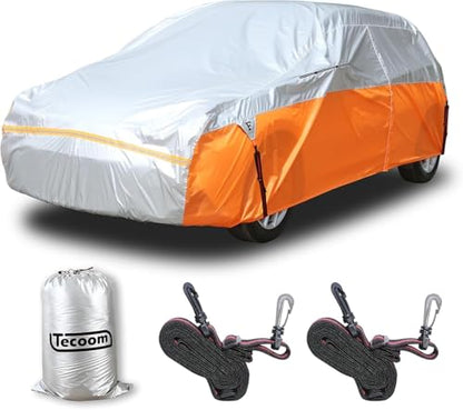 Waterproof All Weather Hatchback Car Cover (Silver-Orange / 2L：for Hatchback(Lenght 160"-170" ))