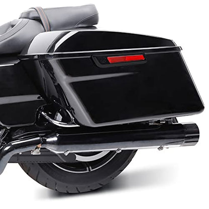 Motorcycle Saddlebags Hard Saddle Bags For Harley Touring 2014 (Standard-Vivid Black W/ Black Latches)