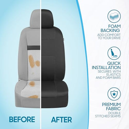 PolyPro Car Seat Covers Full Set in Solid Charcoal (Solid Gray)