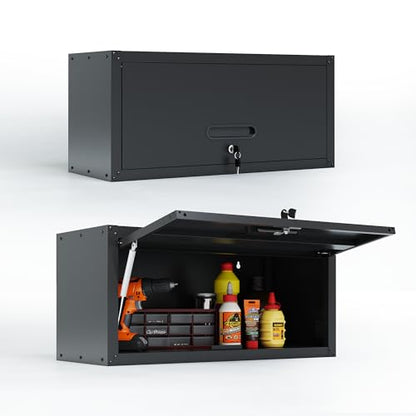 Garage Tool Cabinet (Black / H13.58" - Flip-up Door 2Set)