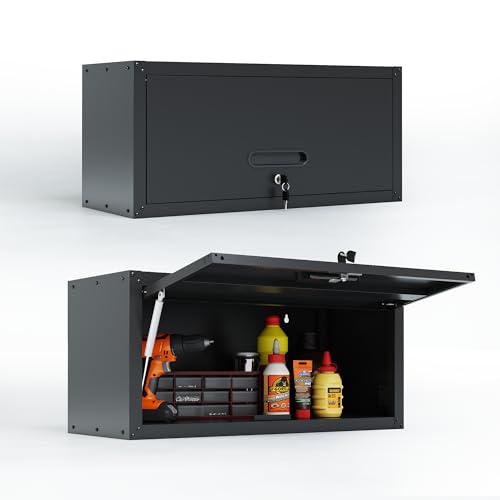 Garage Tool Cabinet (Black / H13.58" - Flip-up Door 2Set)
