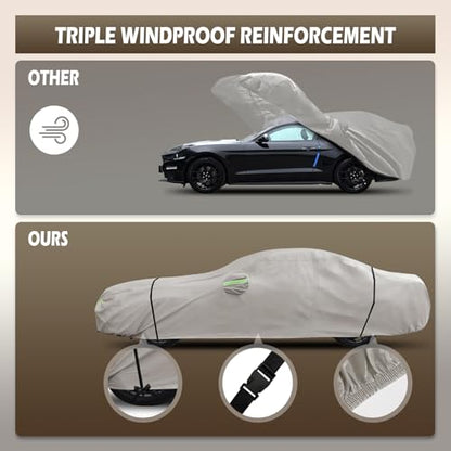 Car Cover Fit for Ford Mustang 1994 (Khaki / Custom Fit for Ford Mustang Chevy Camaro)