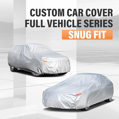 Large Car Cover See Vehicle Size Chart for Accurate Fit (Aluminum-Silver / 1 C7 Fit Large Sedan-Length (211" To 220"))