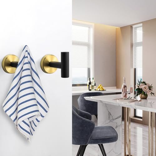 Bath Towel Hooks (Black Gold / 4 Pack)