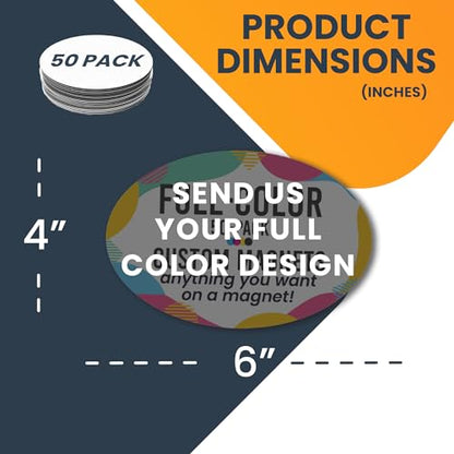 Custom Car Magnet 4x6 Inch 50 Pack (50 Pack)