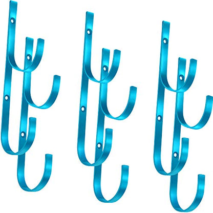 6 Pieces Pool Pole Hook Hanger Swimming Brackets Pool Hook (Blue)