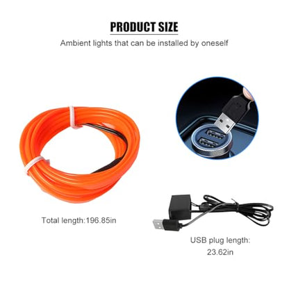EL Wire Car LED Strip Lights (Orange / 16.5FT)