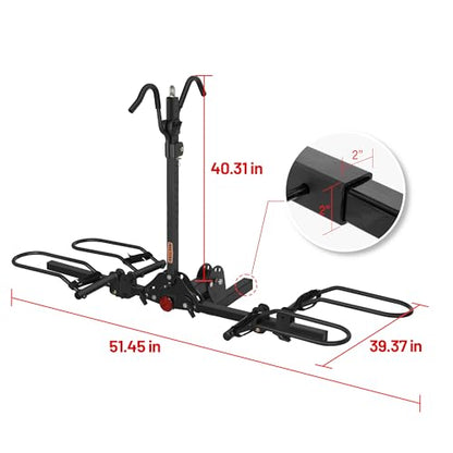 Foldable 2 Bike Rack (2-Bike Rack+200LBS (Hooks Design))