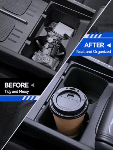 for Santa Fe Cup Holder 2024 2025 2026 Santa Fe Hybrid Accessories 5 Pcs Set Center Console + Second Door + Third Row Cup Holder Insert (for 2024-2026 Hyundai Santa Fe)
