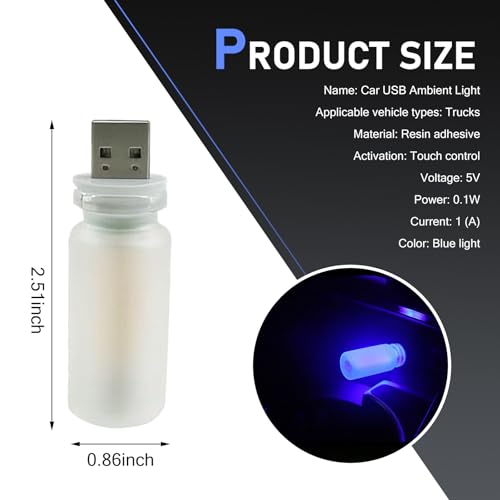 Car USB Atmosphere Lamp (1 PC / Blue)