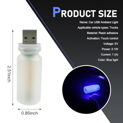 Car USB Atmosphere Lamp (1 PC / Blue)