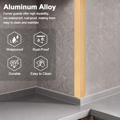4PCS 45" Aluminum Metal Corner Protectors (4pack-45.0 x 2.0 x 2.0 in / Copper Gold)
