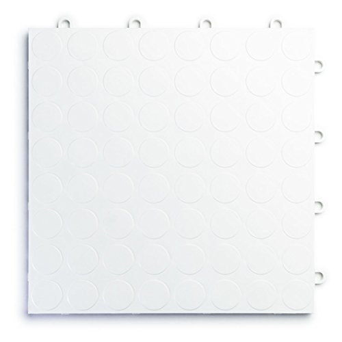 SnapLock RaceDeck Diamond 12"x12" Interlocking Garage Tiles (48 Pack / White)