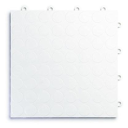 SnapLock RaceDeck Diamond 12"x12" Interlocking Garage Tiles (48 Pack / White)