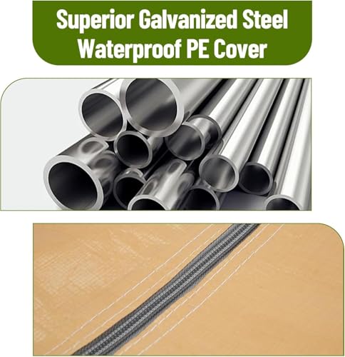 10x20 Ft. Metal Carport Garage with PE Fabric and Galvanized Steel Frame Outdoor Shelter for Cars (Yellow / 10*20FT)