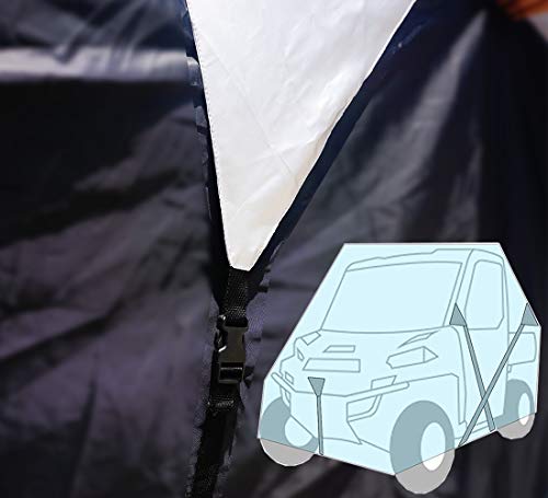 Side by Side UTV Cover Fit Smaller 2 (Black & Silver / Smaller 2-3 Passenger)