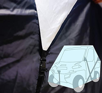 Side by Side UTV Cover Fit Smaller 2 (Black & Silver / Smaller 2-3 Passenger)