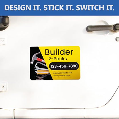 Custom Car Magnet Signs for Builder and Contractor (12"x18" Builder Rectangle)