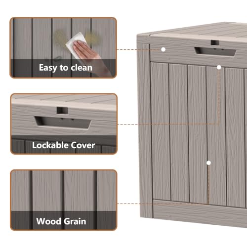 50 Gallon Resin Outdoor Storage Box (Gray / 46 gallons)