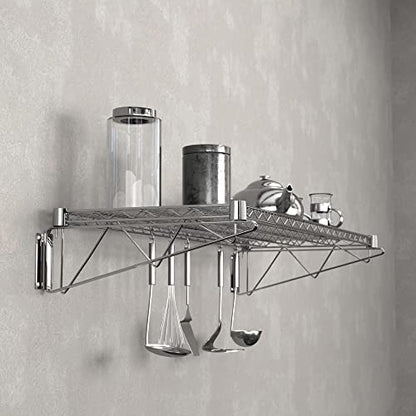 18" x 48" Chrome Wire Wall Mount Shelf (Chrome / 18" x 48")