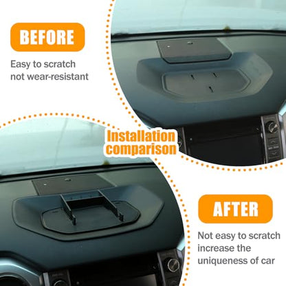 Black ABS Car Center Console Dash Table Storage Tray Fit for Toyota Tundra 2014 (Without Mobile Phone Holder)